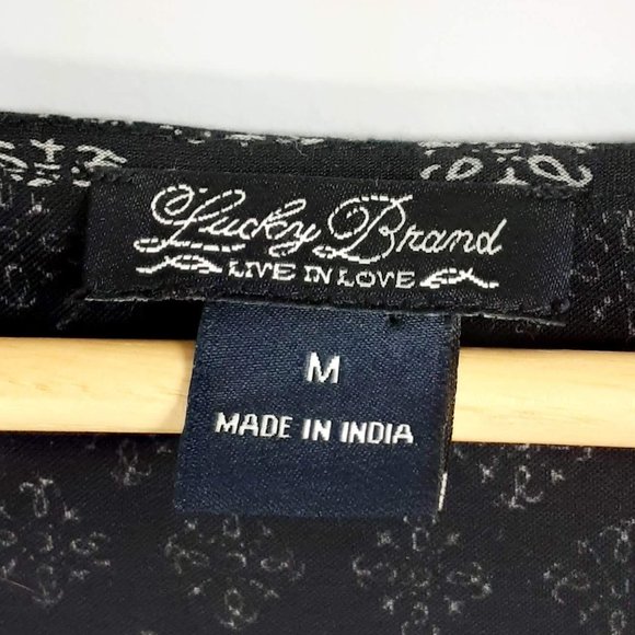 Lucky Brand Black Beaded Boho Tunic Top - Picture 5 of 6